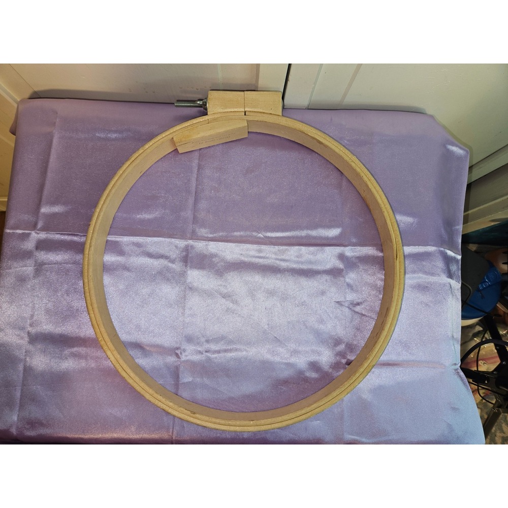 Vintage Wooden Embroidery Quilting Hoops Set 3pc 12 & 14 Inch American Heritage - Picture 2 of 6